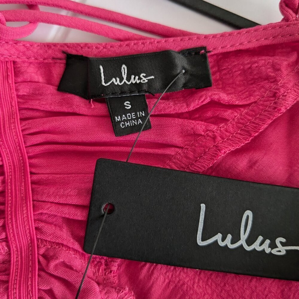 Lulus Peasant Top Pink Small - Picture 4 of 13